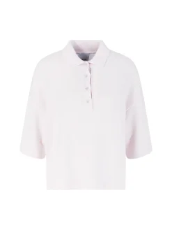 Cashmere-Pullover mit Polokragen Rosé