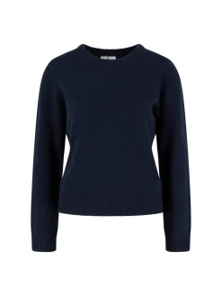 Cashmere-Pullover mit Rundhalsausschnitt Midnight