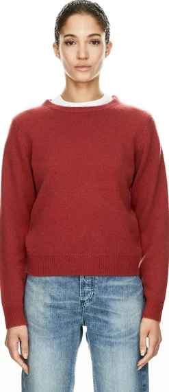 Cashmere-Pullover mit Rundhalsausschnitt Red Clay