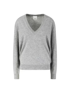Cashmere-Pullover mit V-Ausschnitt Grau