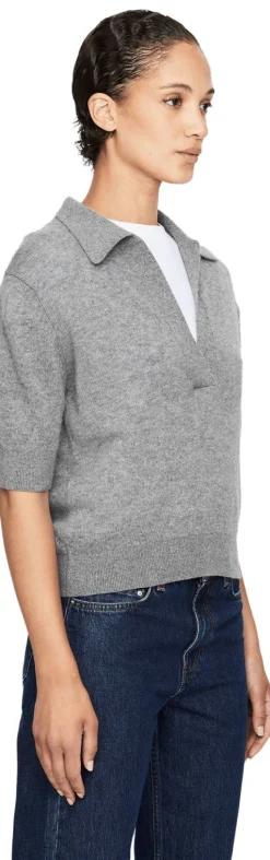 Cashmere-Pullover 'Shrunken Jo' Grau
