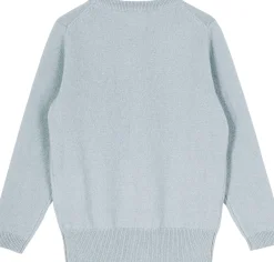 Cashmere-Rundhalspullover Blaugrau
