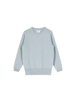 Cashmere-Rundhalspullover Blaugrau