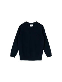 Cashmere-Rundhalspullover Marineblau