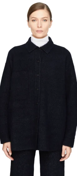 Cashmere-Seidenhemd 'Briala' Navy