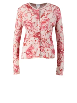 Cashmere-Seidenstrickjacke Rosé