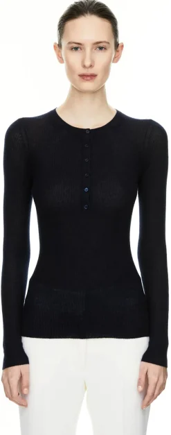 Cashmere-Seidentop 'Julian' Marineblau