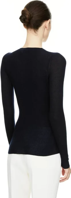 Cashmere-Seidentop 'Julian' Marineblau