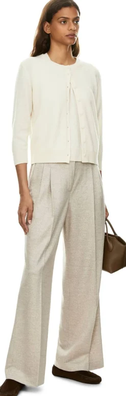 Cashmere-Seide Twin-Set 'Niara' Ecru