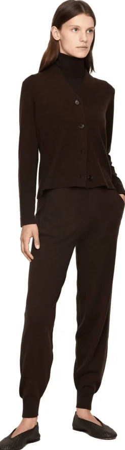 Cashmere-Strickhose Dunkelbraun
