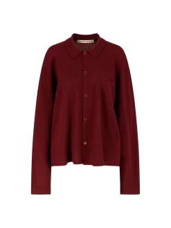 Cashmere-Strickjacke Bordeaux