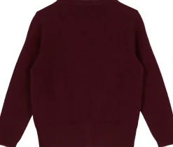 Cashmere-Strickjacke Bordeaux