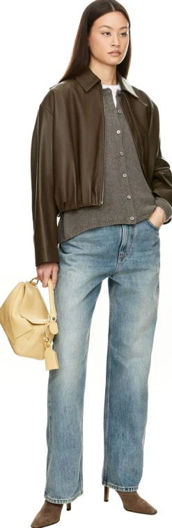 Cashmere-Strickjacke Braun
