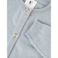 Cashmere-Strickjacke Graublau