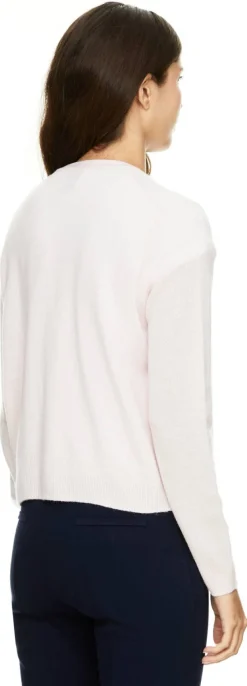 Cashmere-Strickjacke mit Schleifen-Detail Rosé