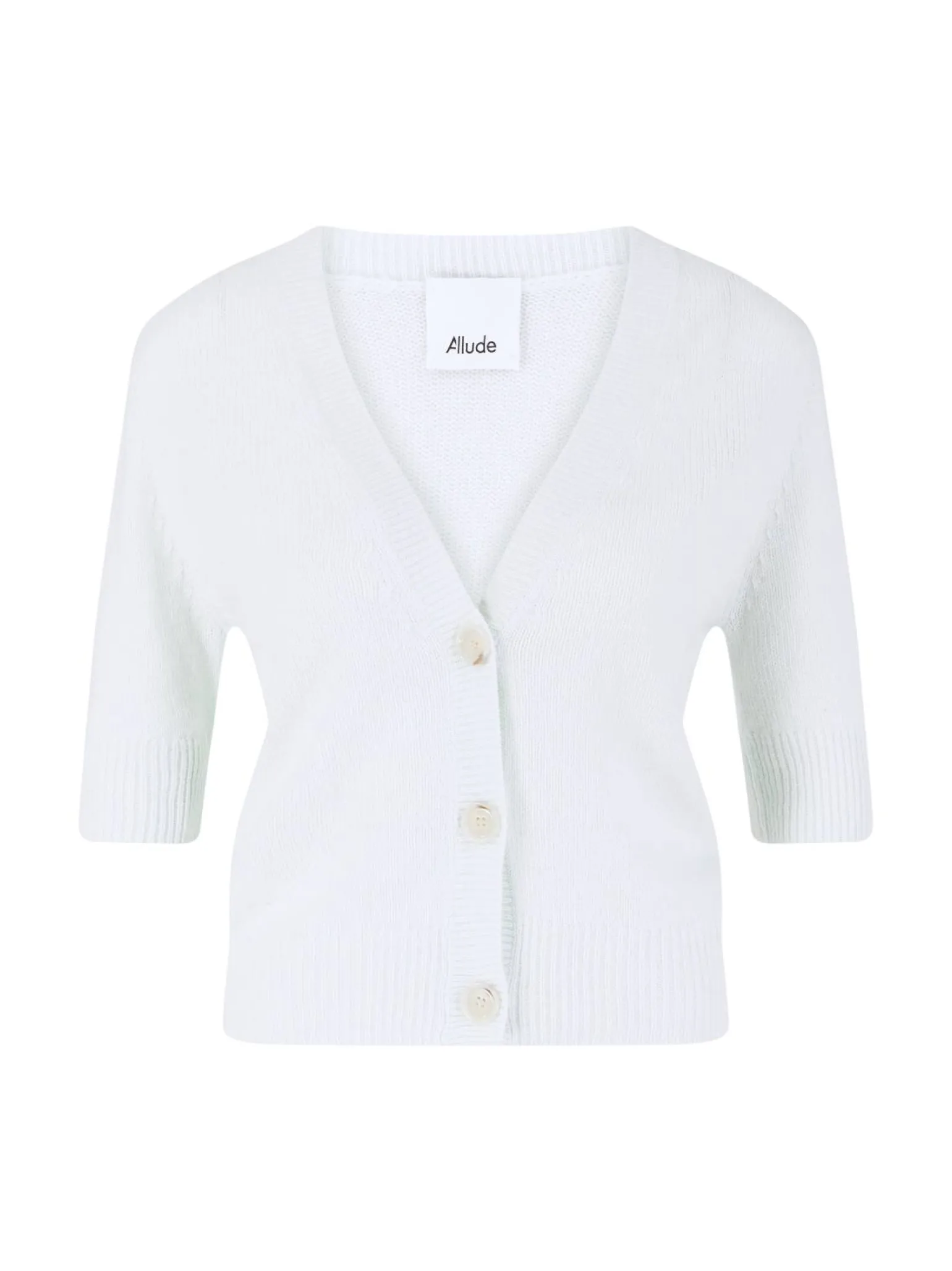 Cashmere-Strickjacke mit V-Ausschnitt Hellgrün