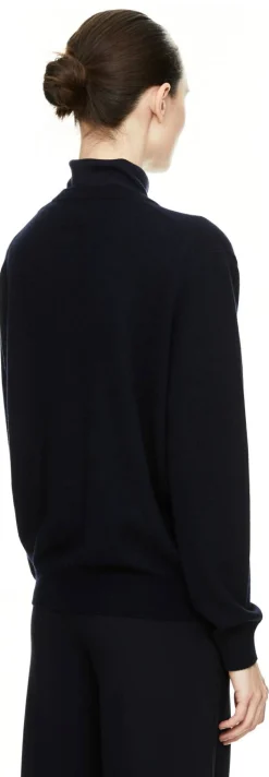 Cashmere-Strickjacke mit V-Ausschnitt Marineblau