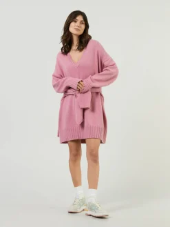 Cashmere-Strickkleid Pink