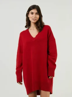 Cashmere-Strickkleid Rot