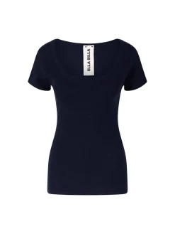 Cashmere-T-Shirt Marineblau