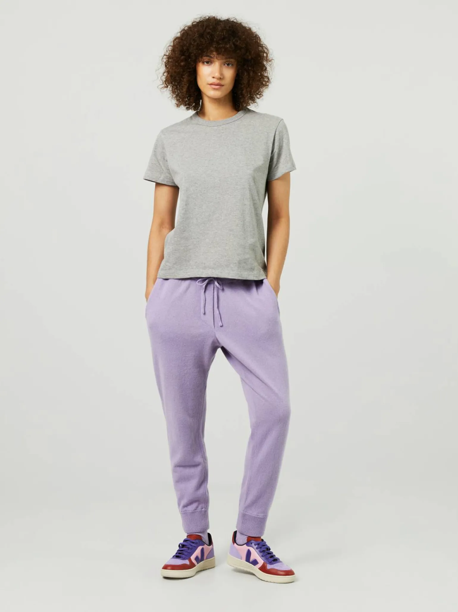 Cashmere-Woll-Loungepants Flieder