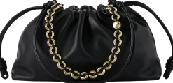 Clutch 'Flamenco Large' mit Kette Schwarz