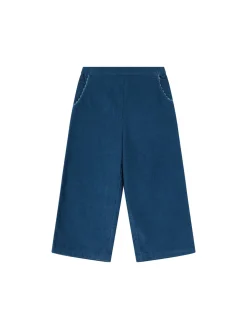 Cordhose mit ausgestelltem Bein Blau