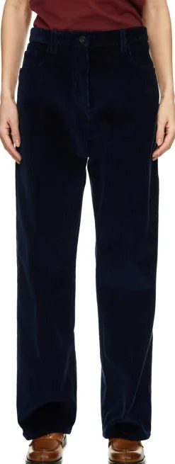 Cordhose mit Sticklogo Marineblau