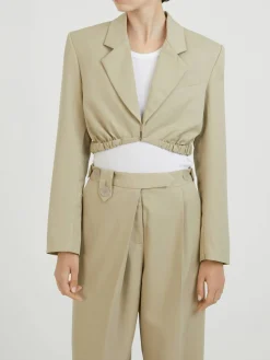 Cropped Blazer 'Contorta' Hellgrün