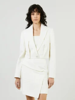 Cropped Blazer Crème