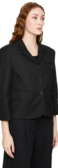 Cropped Blazer 'Pluto' Schwarz
