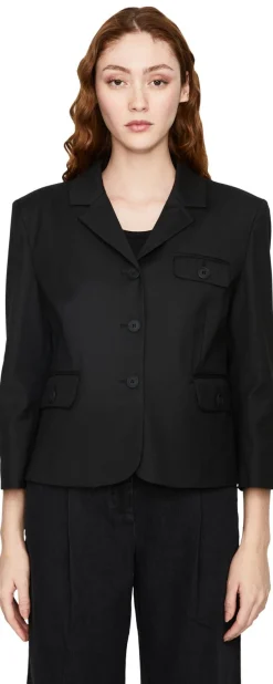 Cropped Blazer 'Pluto' Schwarz