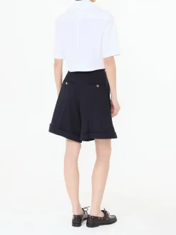 Cropped Blousonjacke mit kurzen Ärmeln Weiß