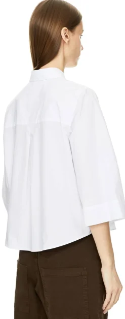Cropped Bluse 'Elly' Weiß