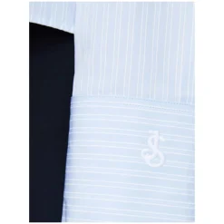 Cropped Bluse Hellblau/Weiß