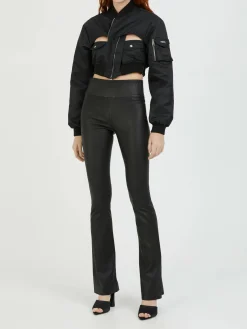 Cropped Bomberjacke Schwarz