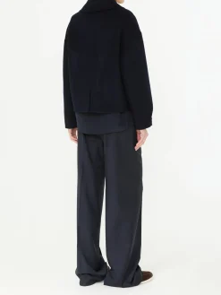 Cropped Cashmere-Jacke Marineblau