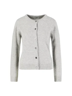 Cropped Cashmere-Strickjacke Silver