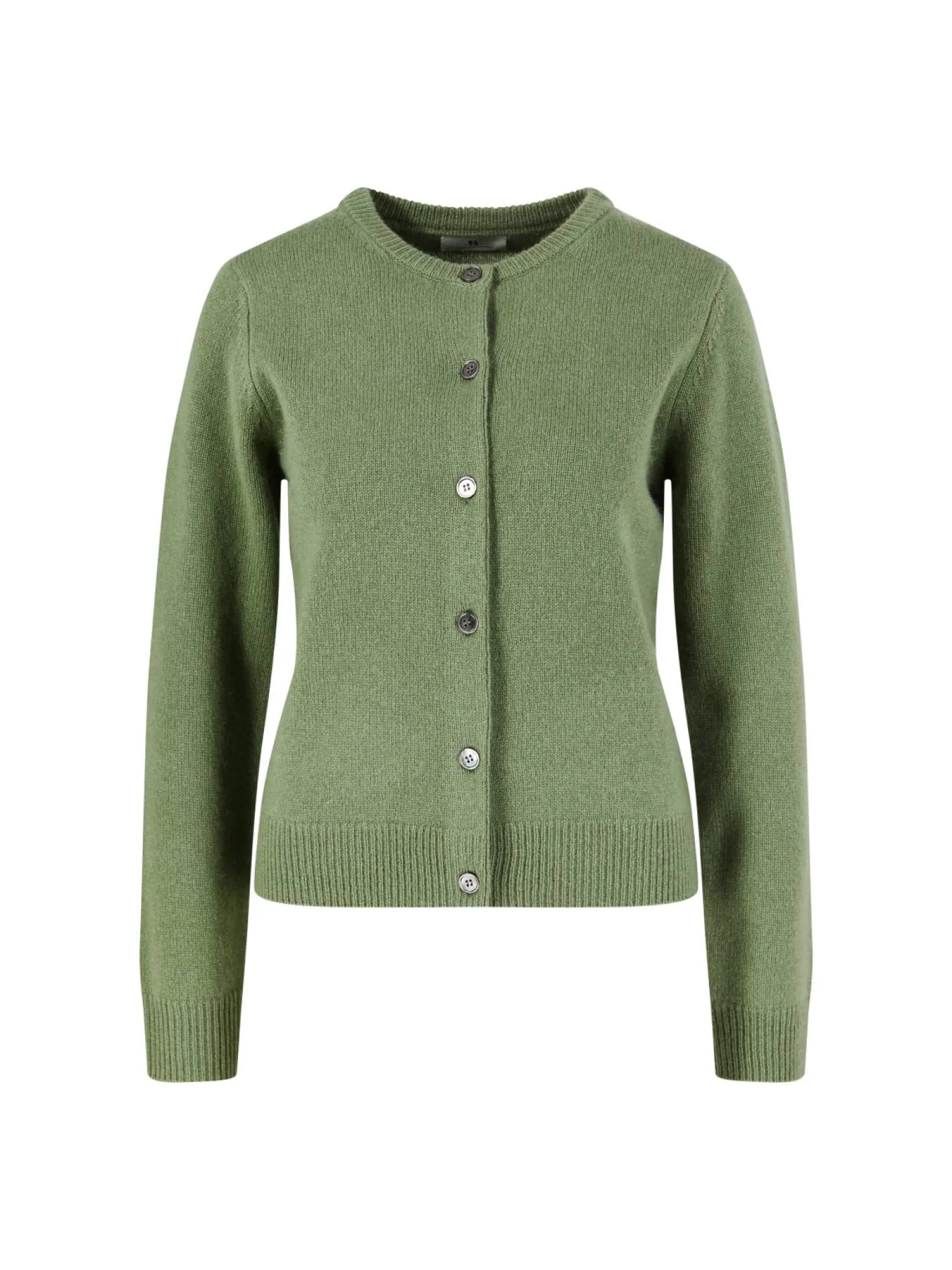 Cropped Cashmere-Strickjacke Eucalyptus