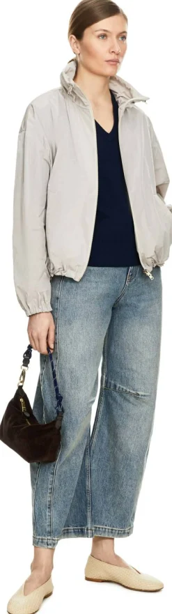 Cropped Jacke Hellgrau