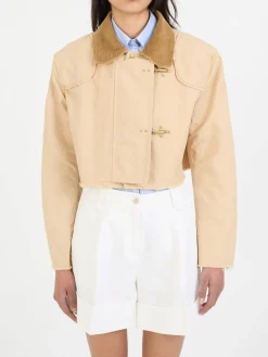 Cropped Jacke Khaki