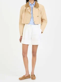 Cropped Jacke Khaki