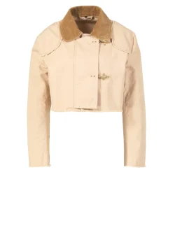 Cropped Jacke Khaki