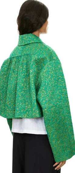 Cropped Jacquard-Blousonjacke 'Vondero' Grün