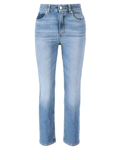 Cropped Jeans Mittelblau