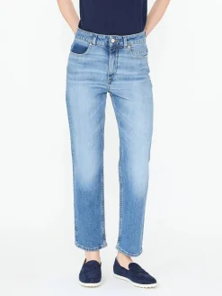Cropped Jeans Mittelblau
