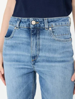 Cropped Jeans Mittelblau