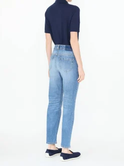 Cropped Jeans Mittelblau