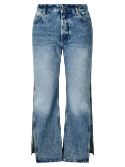 Cropped Jeans Paula’s Ibiza mit Seitenschlitzen Mittelblau  