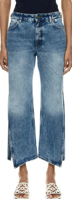 Cropped Jeans Paula’s Ibiza mit Seitenschlitzen Mittelblau  